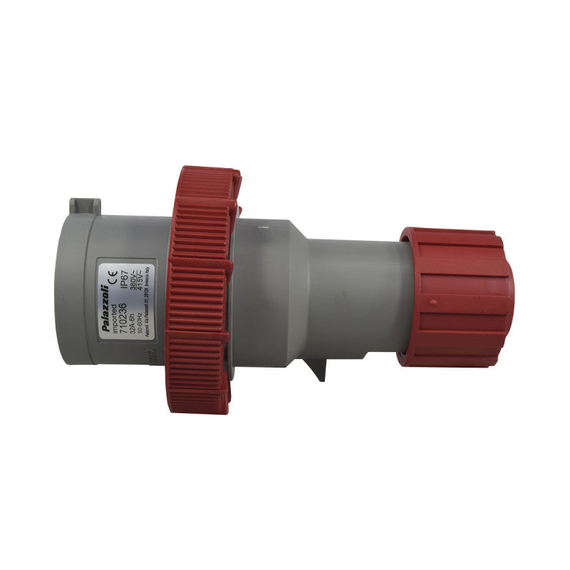 Clavija 32A 3P + T 6H IP67 415V Rojo MULTIMAX PALAZZOLI