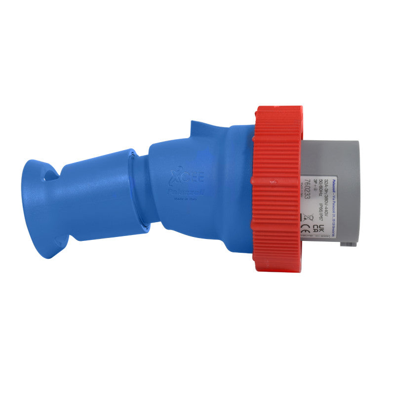Clavija 32A 3P + T 3H IP67 400V Rojo X-CEE PALAZZOLI