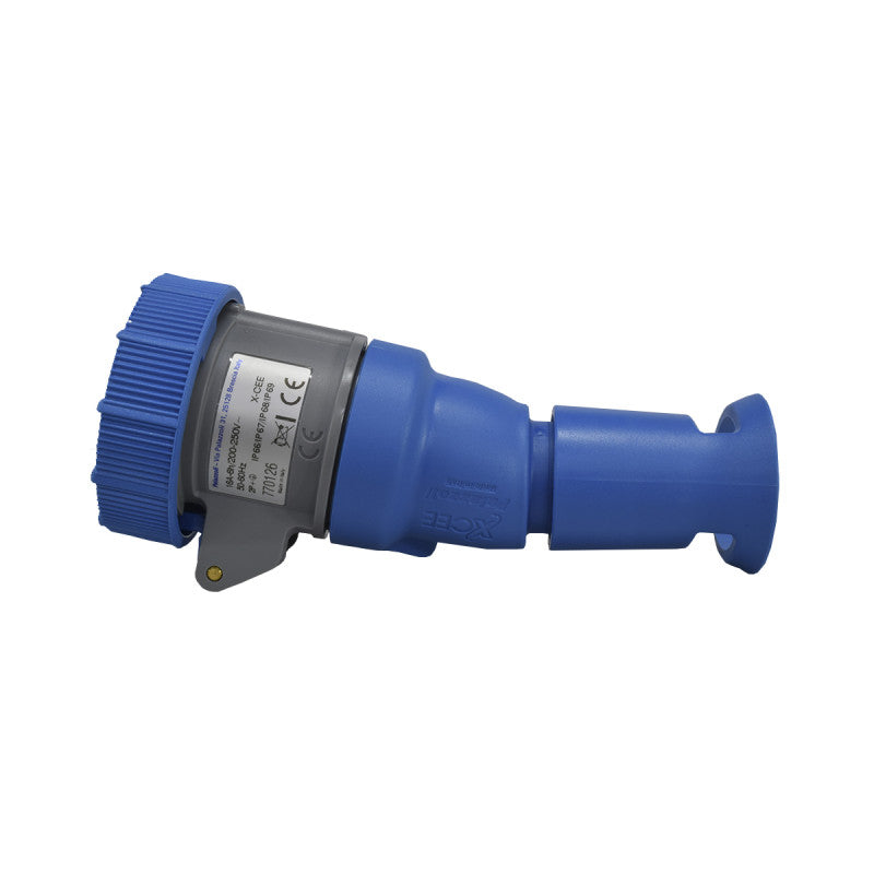Toma Aérea 16A 2P + T 6H IP67 230V Azul X-CEE PALAZZOLI