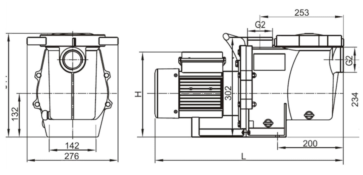 Bomba de Piscina MAAAX PUMP SWPB200 l 2 HP l 110/220V l 2" X 2" l 480 lpm l 21 m