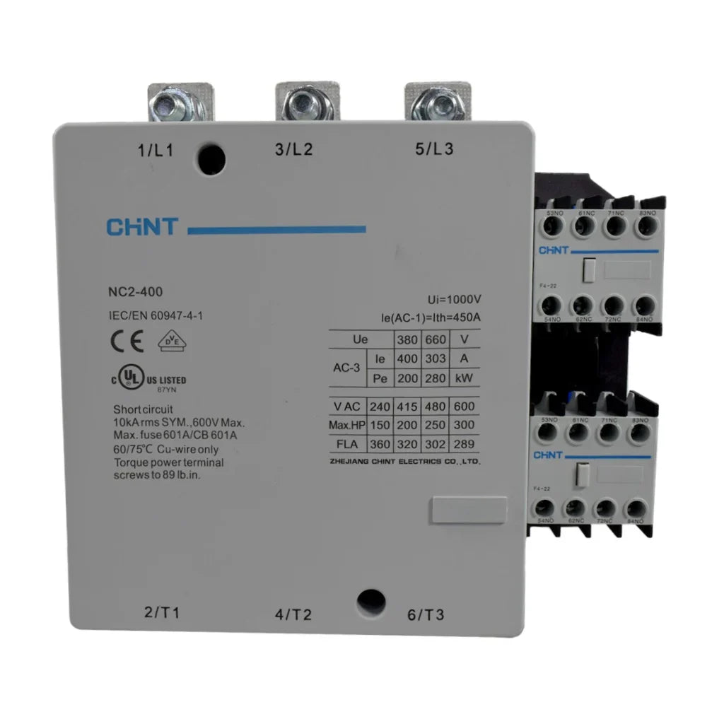 Contactor Chint 400A AC3 Bobina 220VAC - NC2-400
