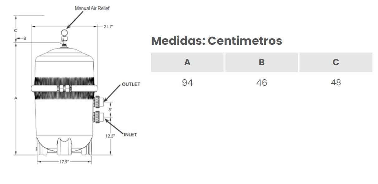 Filtro De Cartucho Para Piscina Y Jacuzzi 150GPM Cristal Blue 4 Cartuchos - MAAAX FILTER