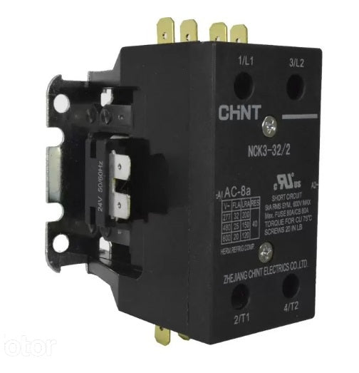 Contactor Chint Para Aire Acondicionado  2x32A - Bobina 230VAC  NCK3 - 32/2