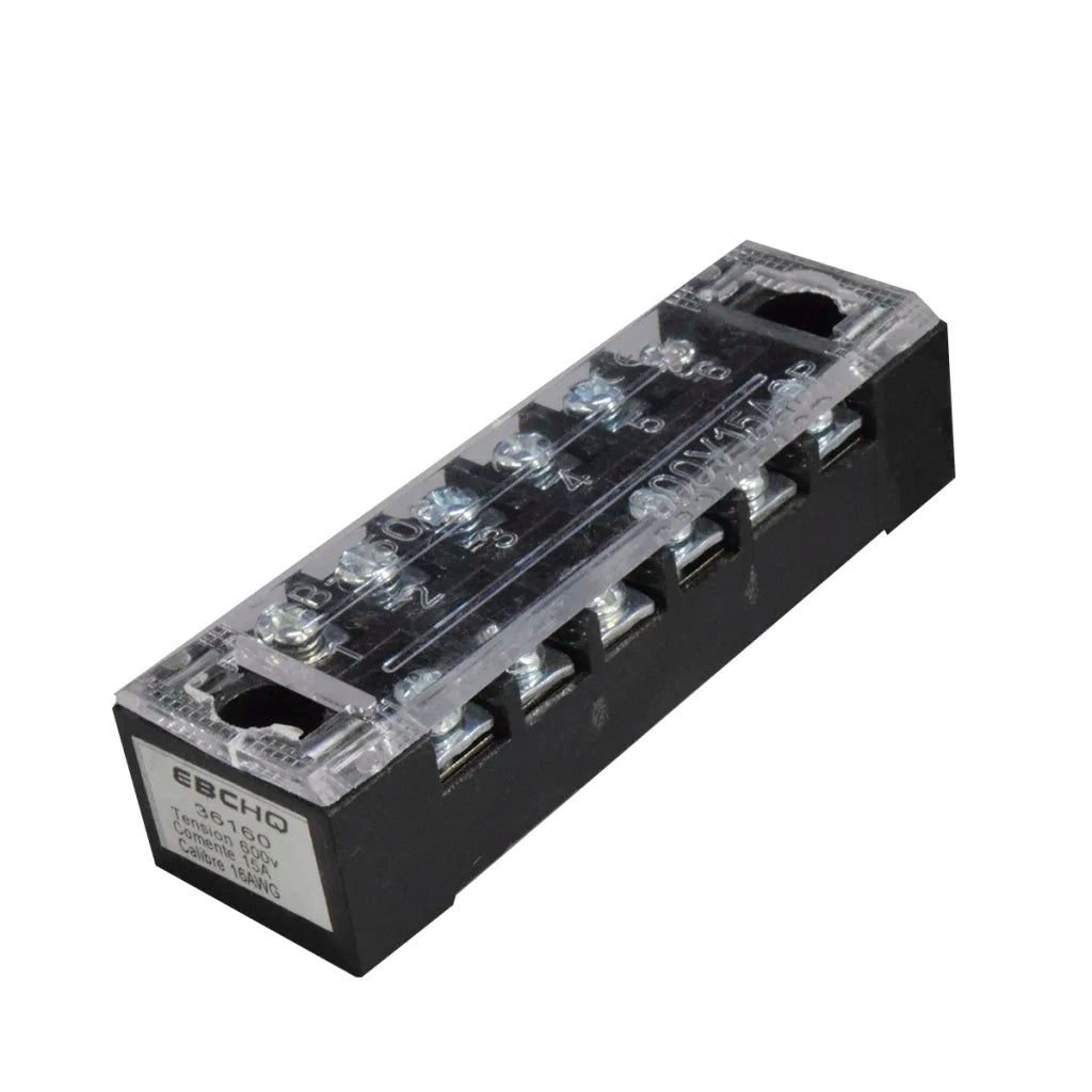 Regleta l Bornera de Conexión l Bloque de Terminales l 6 Polos l 15 A l 600 V