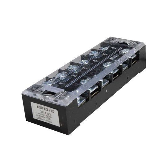 Regleta l Bornera de Conexión l Bloque de Terminales l 6 Polos l 25 A l 600 V