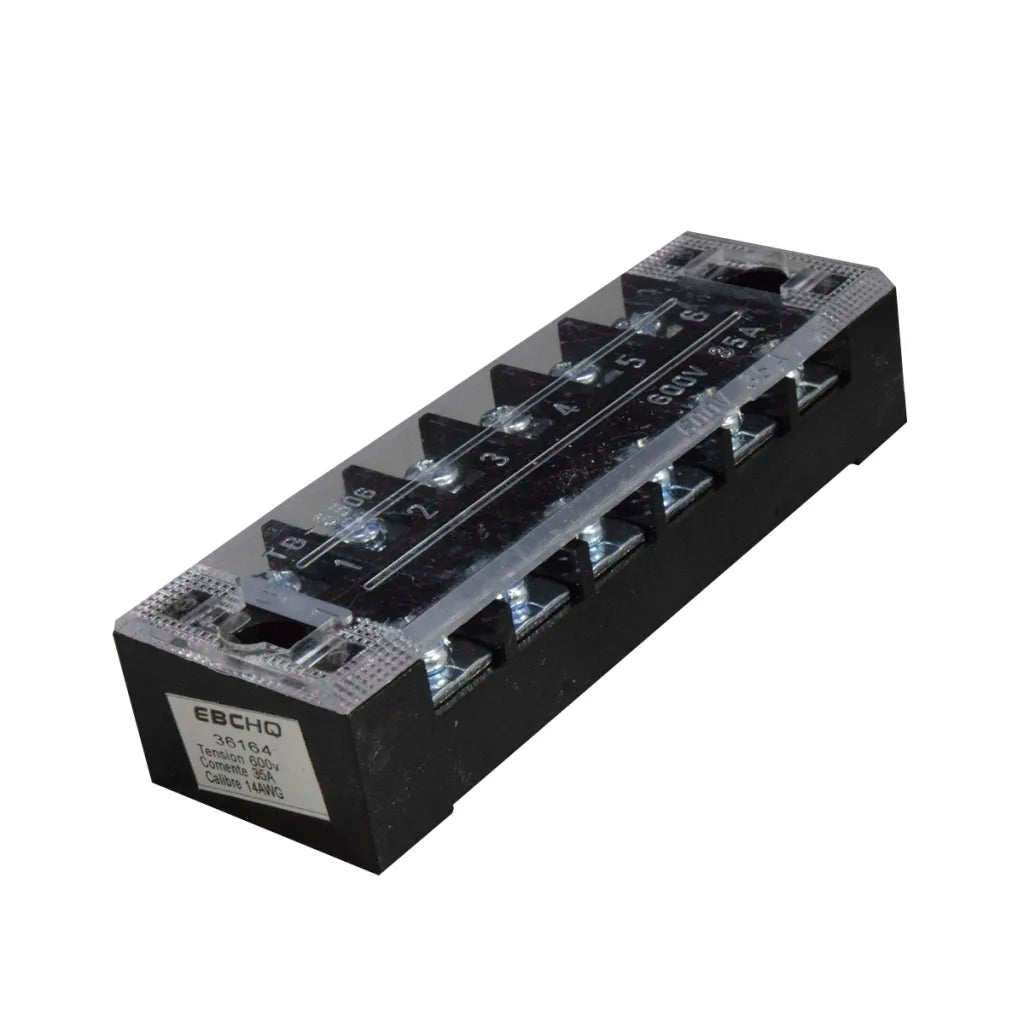 Regleta l Bornera de Conexión l Bloque de Terminales l 6 Polos l 35 A l 600 V