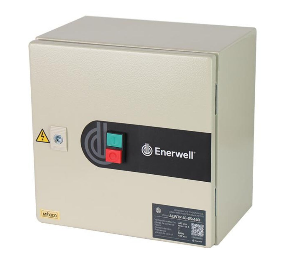 Arrancador Directo Con Breaker Totalizador Termomagnético ENERWELL l 63 - 80Amp l 440VAC l Metálico l IP-54 l Mod. AEWTP-I