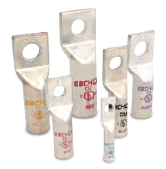 Borna l Terminal de Compresión l Ponchar l Cobre Estañado l Barril Largo l 6AWG l 1/4" l 1 Hueco