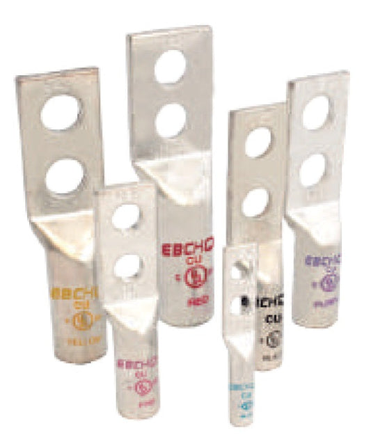 Borna l Terminal de Compresión l Ponchar l Cobre Estañado l Barril Largo l 8AWG l 1/4" l 2 Hueco