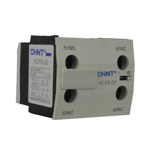 Bloque de Contacto Para Mini Contactor Auxiliar Chint (NC06) 2NC - NCF6-02