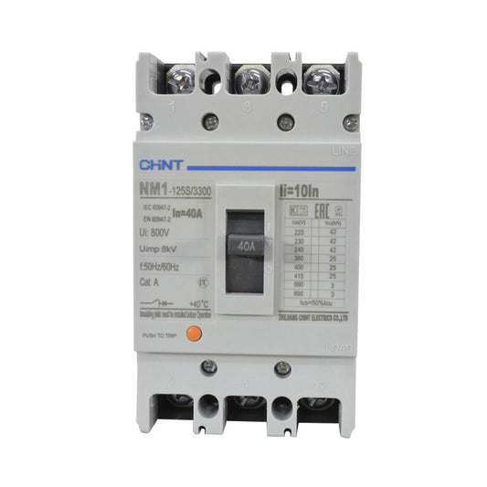 Breaker Totalizador Termomagnético l 3 Polos l 40A l 25KA / 42KA l NM1-125S l CHINT