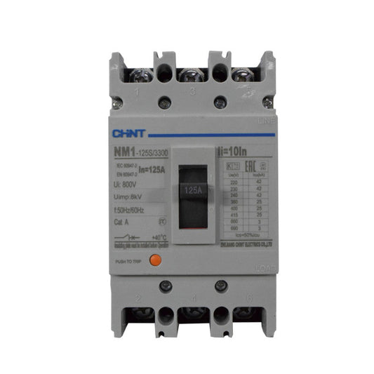 Breaker Totalizador Termomagnético l 3 Polos l 125A l 25KA / 42KA l NM1-125S l CHINT