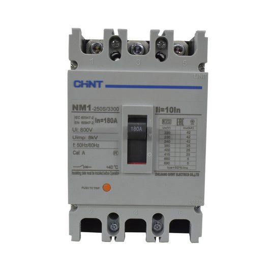 Breaker Totalizador Termomagnético l 3 Polos l 180A l 25KA / 42KA l NM1-250S l CHINT