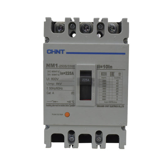 Breaker Totalizador Termomagnético l 3 Polos l 225A l 25KA / 42KA l NM1-250S l CHINT