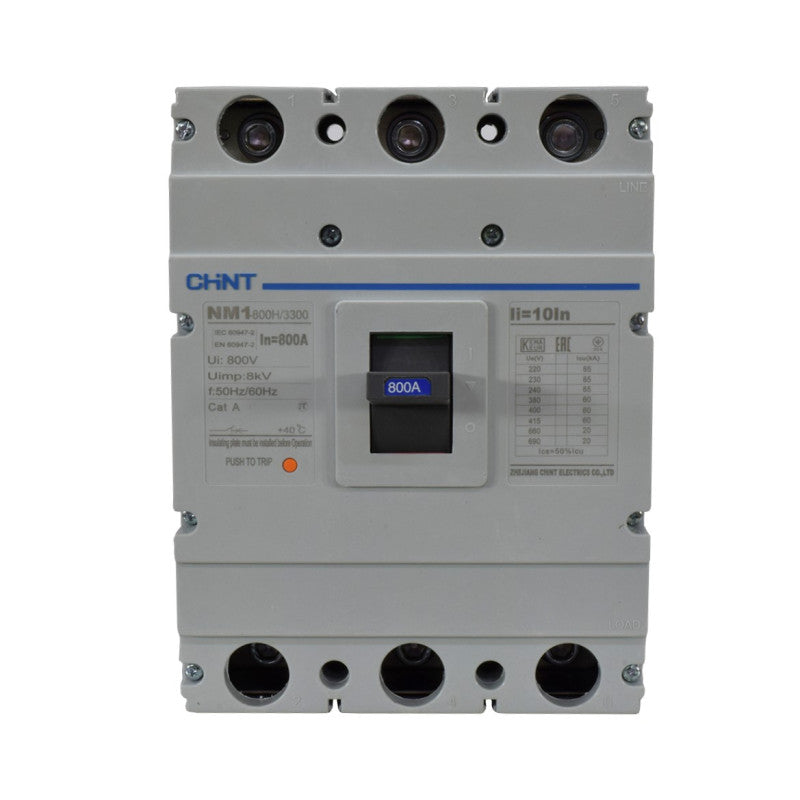 Breaker Totalizador Termomagnético l 3 Polos l 800A l 60KA / 85KA l NM1-800H l CHINT