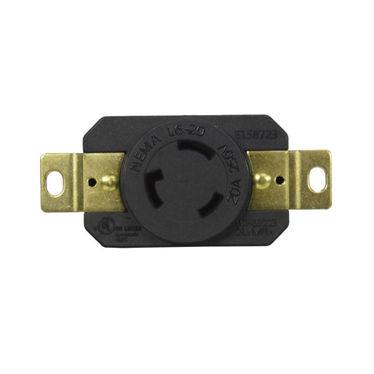 Toma Incrustar de Seguridad 20A 2P + T 250V L6-20R EBCHQ