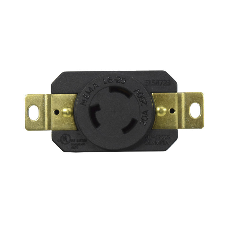 Toma Incrustar de Seguridad 20A 2P + T 250V L6-20R EBCHQ