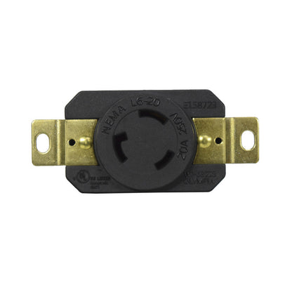 Toma Incrustar de Seguridad 20A 2P + T 250V L6-20R EBCHQ
