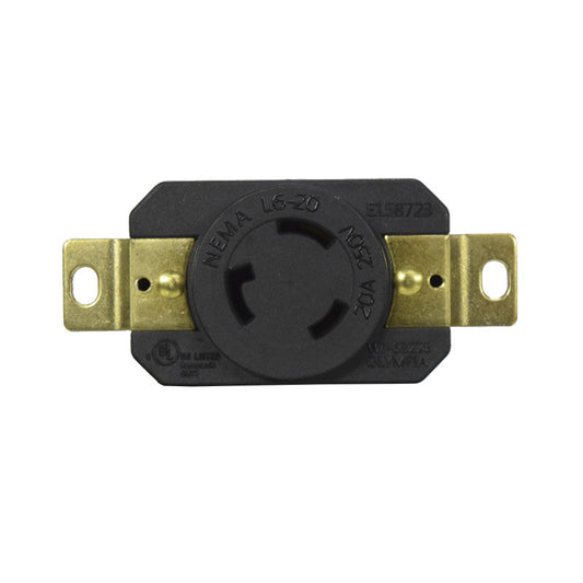 Toma Incrustar de Seguridad 20A 2P + T 250V L6-20R EBCHQ