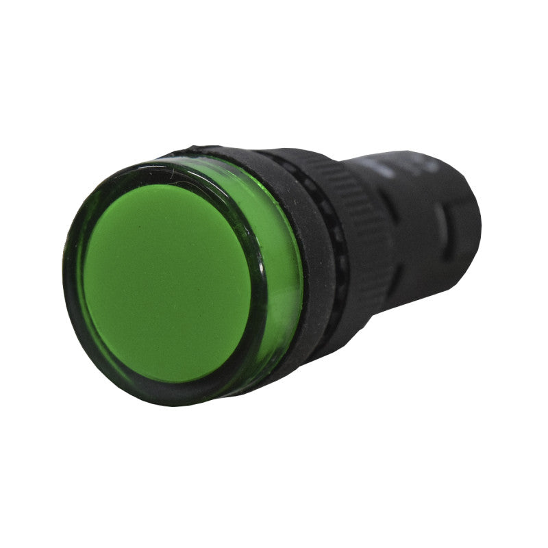 Luz Piloto / Indicador Led de Señalización Plástico l 16mm l Color Verde l 220VAC l EBCHQ