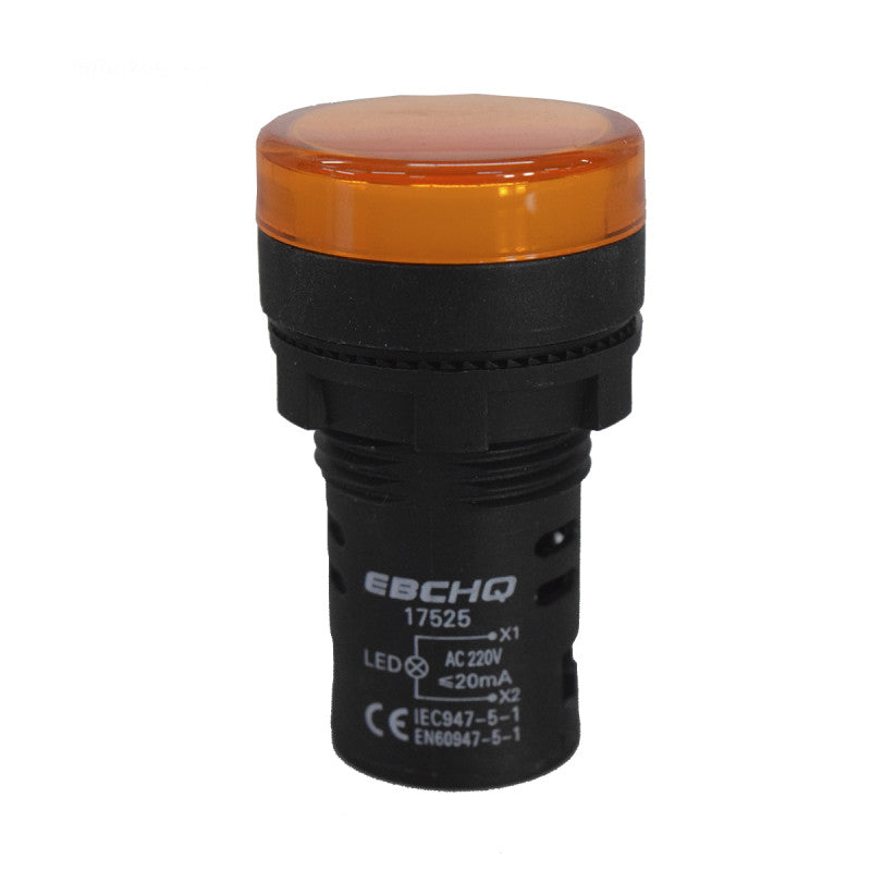 Luz Piloto / Indicador Led de Señalización Plástico l 22mm l Color Amarillo l 220VAC l EBCHQ