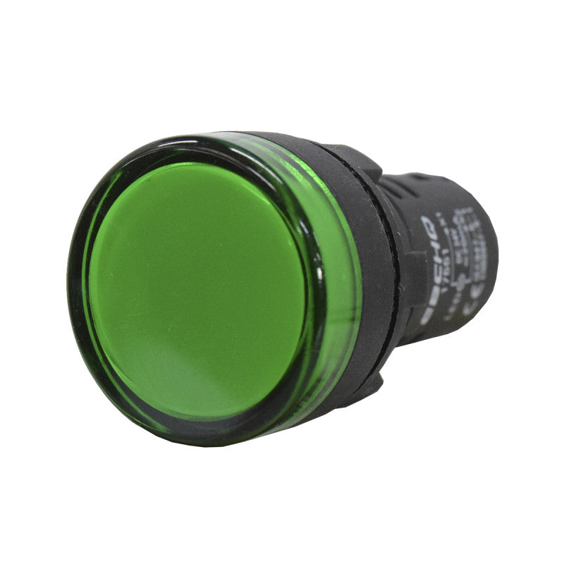 Luz Piloto / Indicador Led de Señalización Plástico l 22mm l Color Verde l 24VAC/VDC l EBCHQ