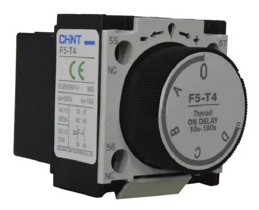 Bloque de Contacto Frontal Temporizado al Trabajo 10 - 180 Seg. Para Contactor Chint de la serie NC1 y NC2