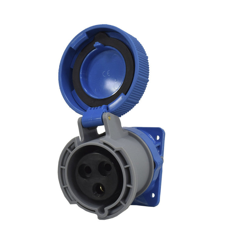 Toma Incrustar 32A 2P + T 6H IP67 230V Azul X-CEE PALAZZOLI