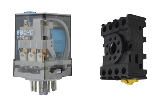 Relé De 8 Pines Con Base Redonda - Bobina De 12 VAC / 10 A