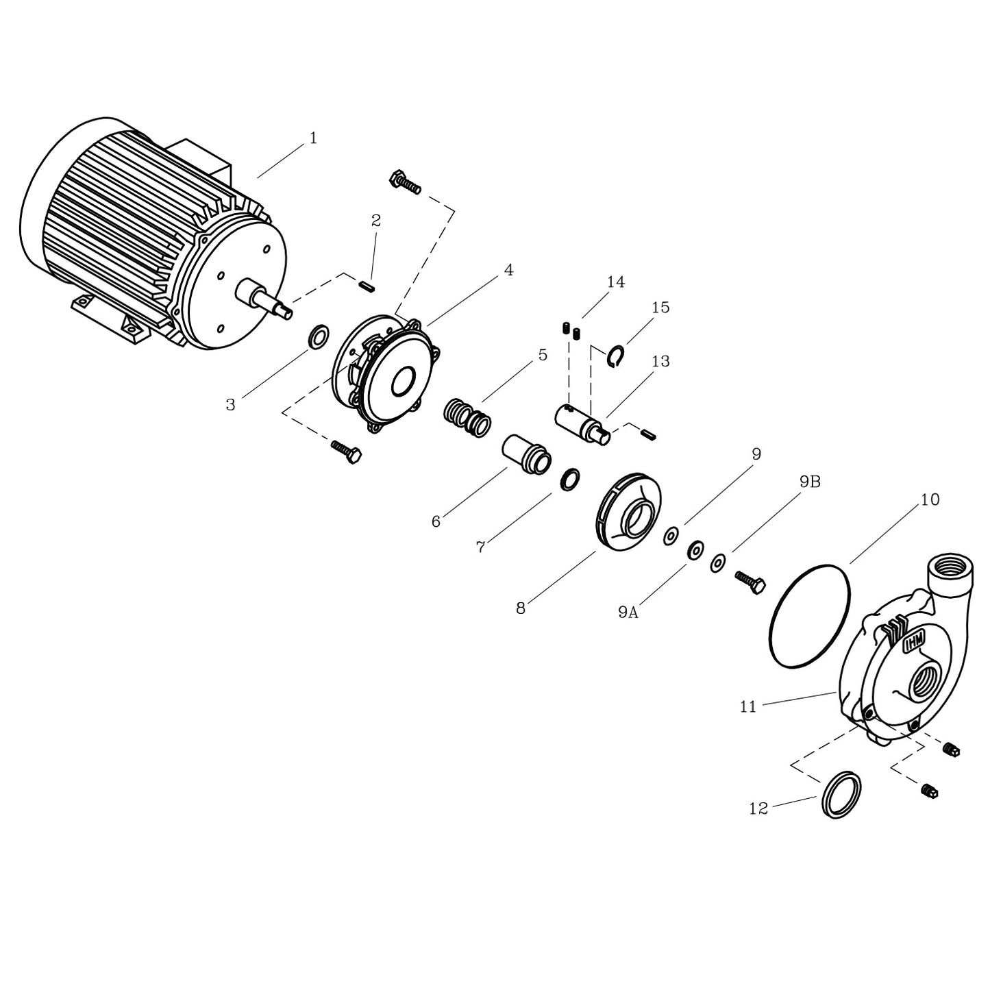 Despiece Bomba Centrífuga 60HP 300GPM 3F 3"x2" IHM