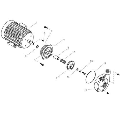 Despiece Bomba Centrífuga 15HP 160GPM 3F 3"x3" IHM