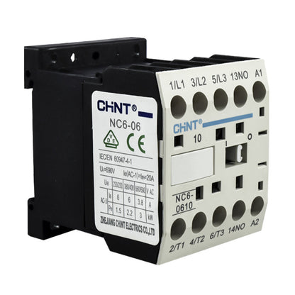 Mini Contactor Auxiliar CHINT 6A AC3 24VAC 3NA+1NA - NC6-0610