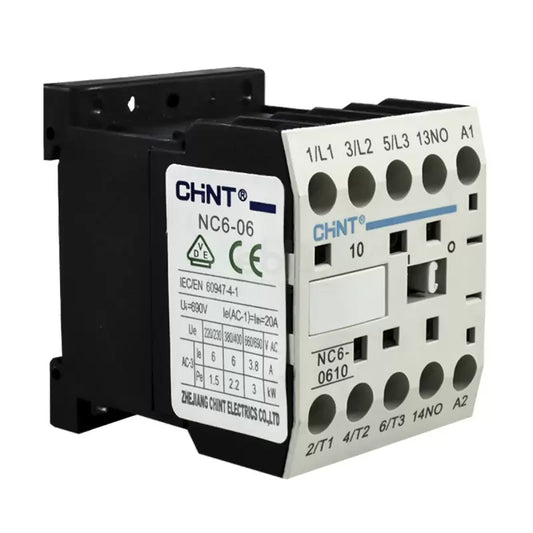 Mini Contactor Auxiliar CHINT 6A AC3 220VAC 3NA+1NA - NC6-0610