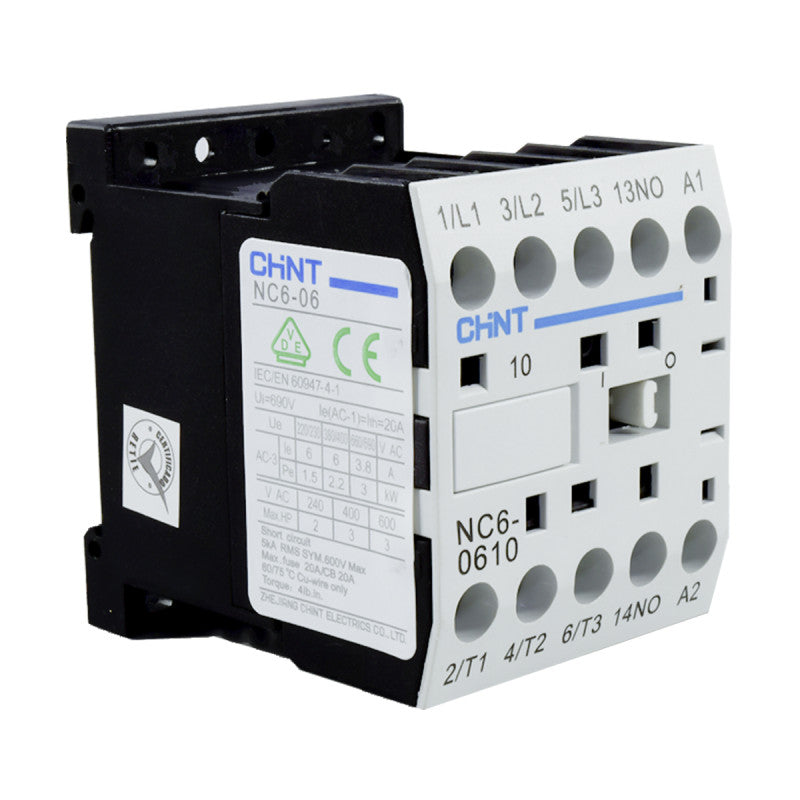 Mini Contactor Auxiliar CHINT 6A AC3 110VAC 3NA+1NA - NC6-0610
