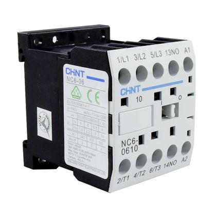 Mini Contactor Auxiliar CHINT 6A AC3 220VAC 3NA+1NA - NC6-0610