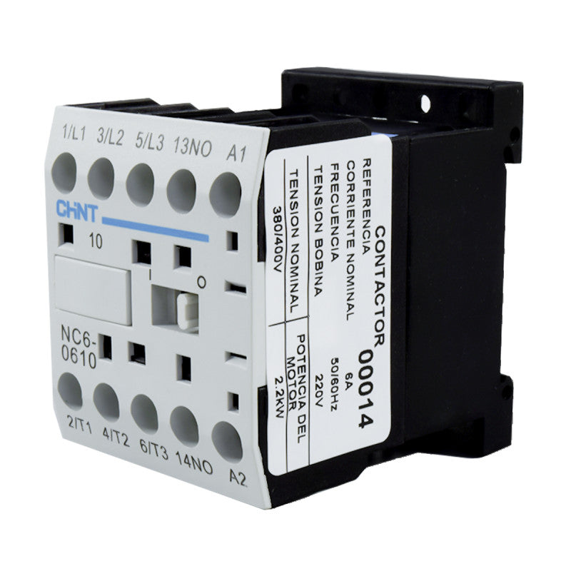 Mini Contactor Auxiliar CHINT 6A AC3 220VAC 3NA+1NA - NC6-0610