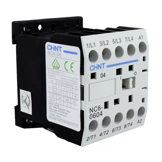 Mini Contactor Auxiliar CHINT 6A AC3 24VAC 4NA - NC6-0604