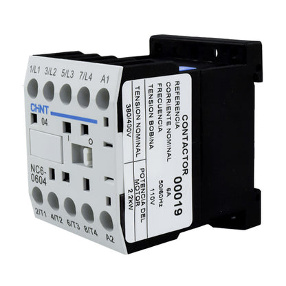Mini Contactor Auxiliar CHINT 6A AC3 110VAC 4NA - NC6-0604