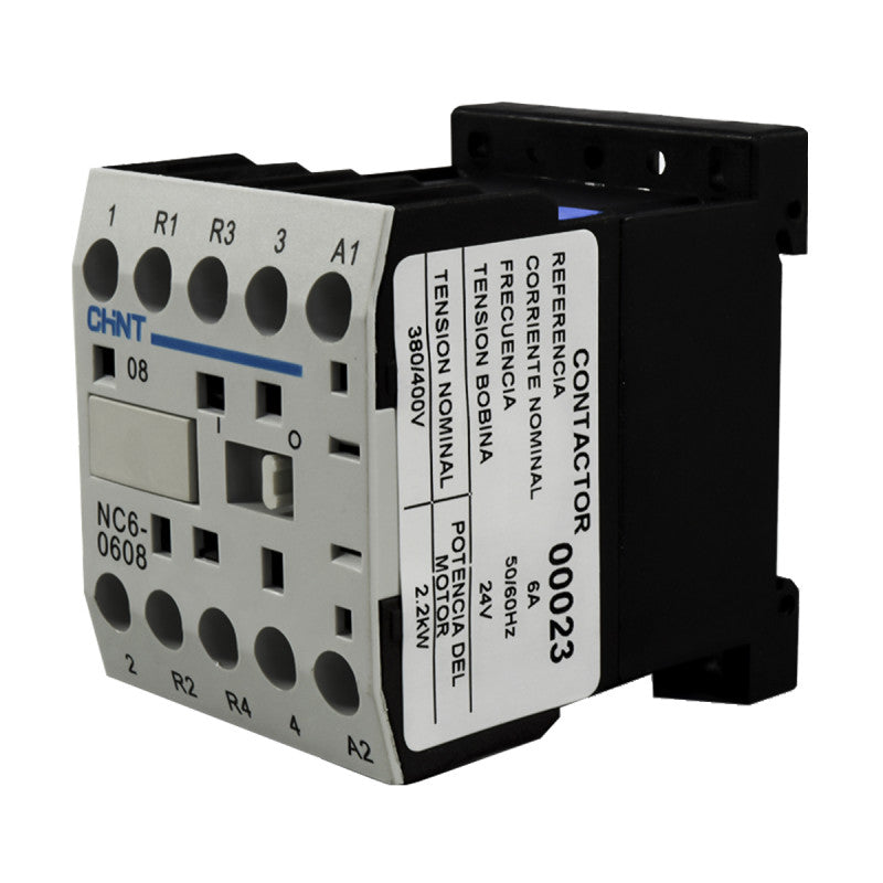 Mini Contactor Auxiliar CHINT 6A AC3 24VAC 2NA+2NC - NC6-0608