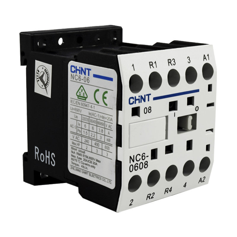 Mini Contactor Auxiliar CHINT 6A AC3 110VAC 2NA+2NC - NC6-0608