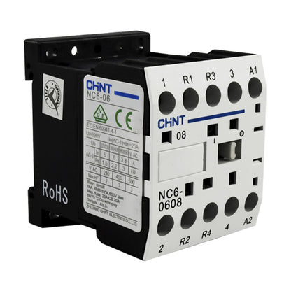 Mini Contactor Auxiliar CHINT 6A AC3 110VAC 2NA+2NC - NC6-0608