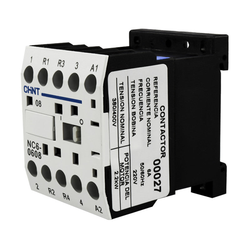 Mini Contactor Auxiliar CHINT 6A AC3 220VAC 2NA+2NC - NC6-0608