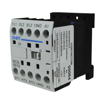 Mini Contactor Auxiliar CHINT 9A AC3 110VAC 3NA+1NA