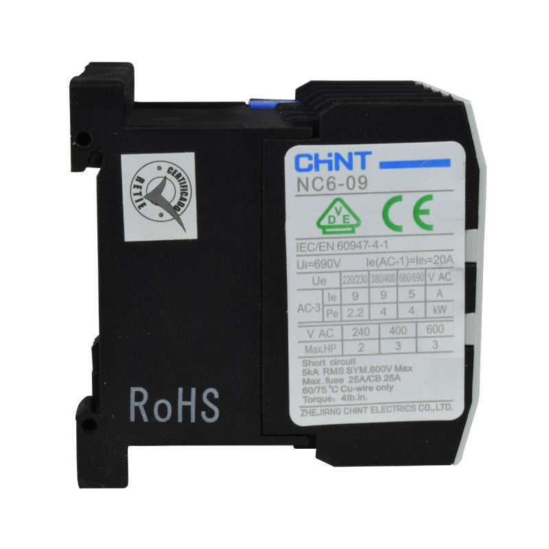 Mini Contactor Auxiliar CHINT 9A AC3 110VAC 3NA+1NA