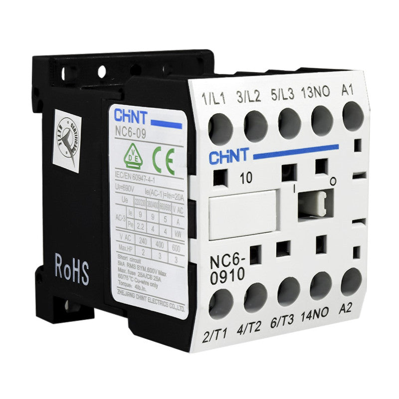 Mini Contactor Auxiliar CHINT 9A AC3 220VAC 3NA+1NA