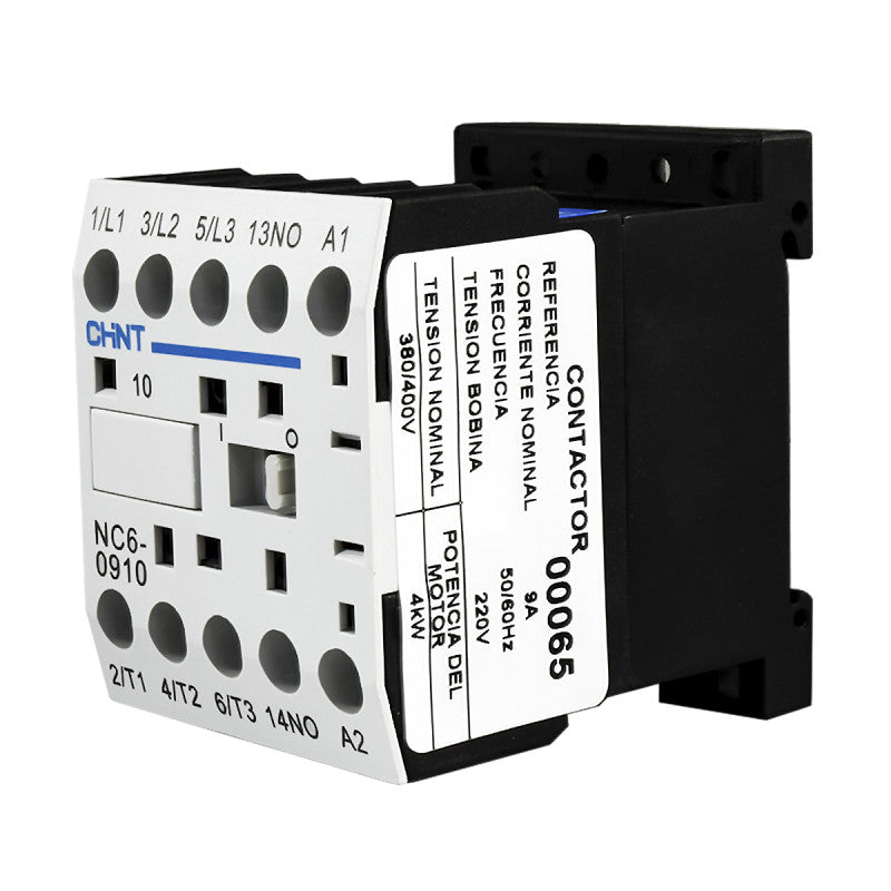 Mini Contactor Auxiliar CHINT 9A AC3 220VAC 3NA+1NA