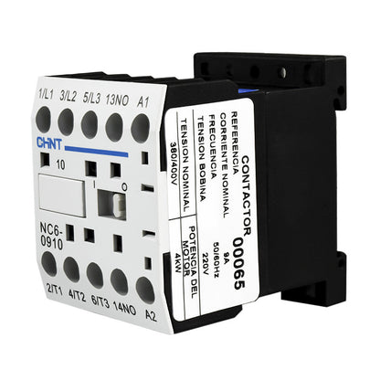 Mini Contactor Auxiliar CHINT 9A AC3 220VAC 3NA+1NA