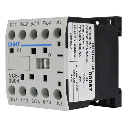 Mini Contactor Auxiliar CHINT 9A AC3 24VAC 4NA