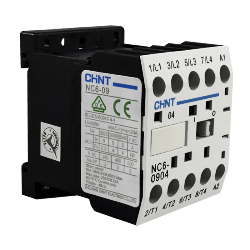 Mini Contactor Auxiliar CHINT 9A AC3 110VAC 4NA