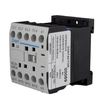 Mini Contactor Auxiliar CHINT 9A AC3 220VAC 4NA